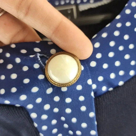 Vintage Leni Leni Made In USA Button Up Long Sleeve Polka dot Women's Blazer 14 - Picture 4 of 11